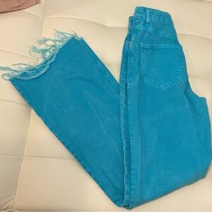Zara teal wide leg jeans